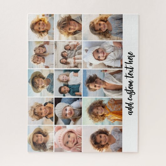 Puzzle 15 Grille de collage photo - Texte de script - noi (Vertical)