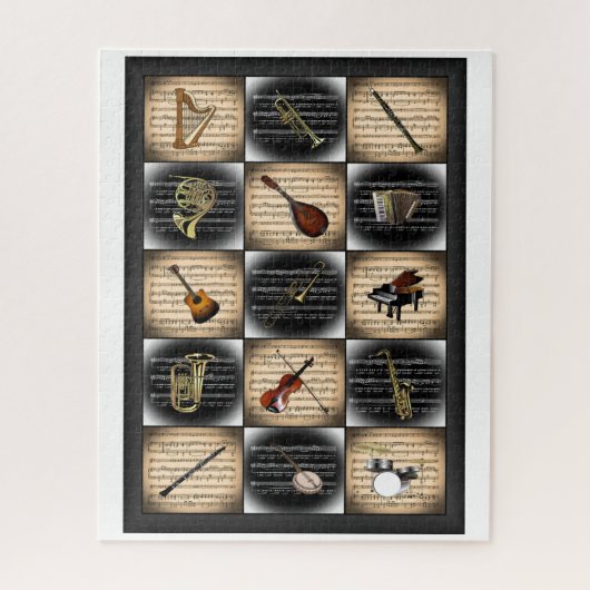Puzzle 15 Instruments de musique ~ Partition Arrière - pl (Vertical)