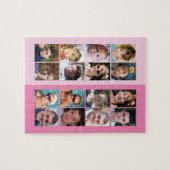 Puzzle 16 photo collage clair et rose foncé (Horizontal)