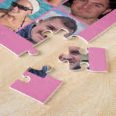 Puzzle 16 photo collage clair et rose foncé (Côté)