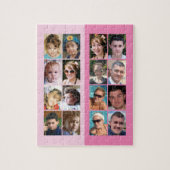 Puzzle 16 photo collage clair et rose foncé (Vertical)