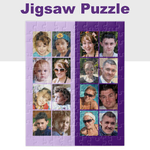 Puzzle 16 photo collage clair et violet foncé