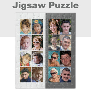 Puzzle 16 photo collage gris et blanc