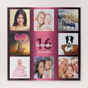 Puzzle 16e anniversaire sucré 16 photo collage fille viol