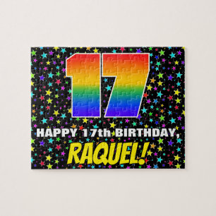 Puzzle 17e anniversaire — Amusant, Colorful Star Motif de