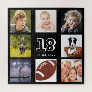 Puzzle 18e anniversaire 18 photo collage garçon noir