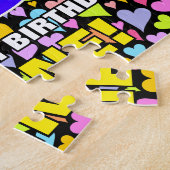 Puzzle 18e anniversaire — Formes de coeur amusantes et ai (Côté)