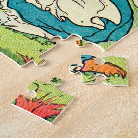 Puzzle 1905 petite fille met l'arc sur son chat noir (Côté)