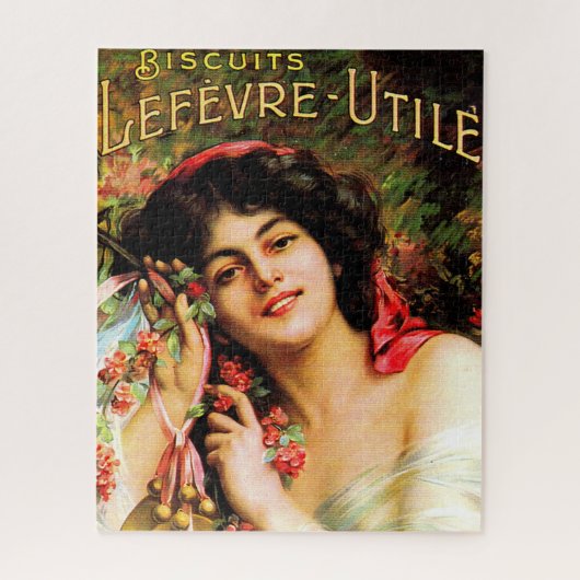 Puzzle 1909 jolie dame Biscuits Lefevre-Utile (Vertical)