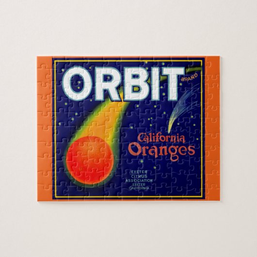 Puzzle 1920s Orbite Orange étiquette de caisse de fruits (Horizontal)