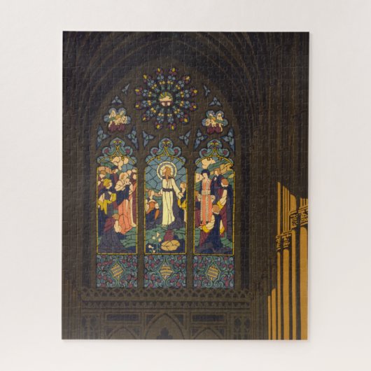 Puzzle 1923 Affiche D'Une Église Avec Fenêtre En Verre Ti (Vertical)