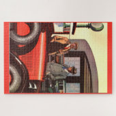 Puzzle 1927 Pneu Kelly-Springfield et deux hommes avec ci (Horizontal)