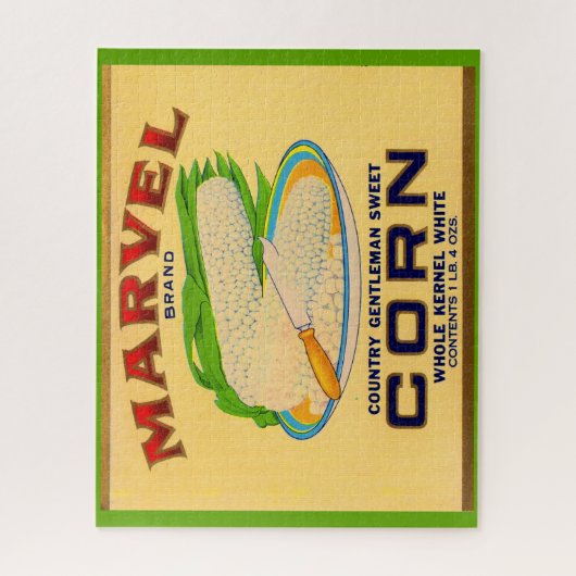 Puzzle 1930 Marvel étiquette de maïs en conserve (Vertical)