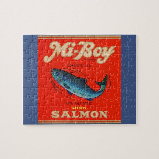 Puzzle 1930s Mi-Boy saumon rose peut étiquette (Horizontal)