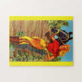 Puzzle 1940 pin-up gal et cheval (Horizontal)