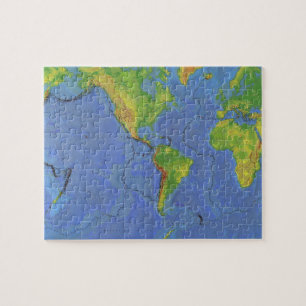 Puzzle 1994 Physical World Map - Tectonic Plates - USGS