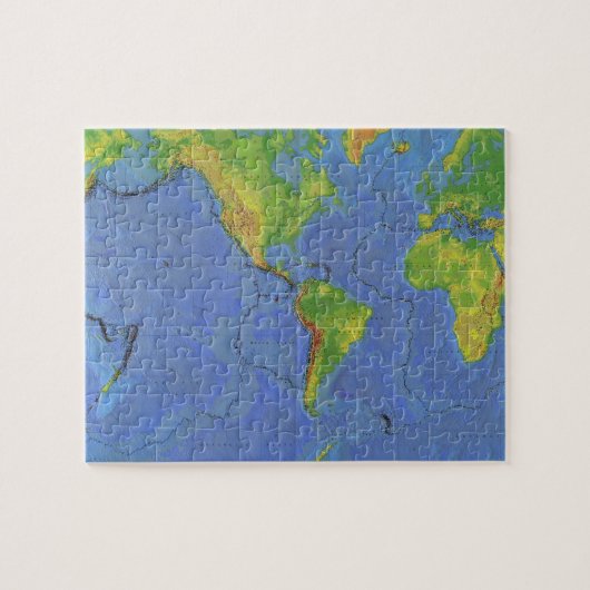 Puzzle 1994 Physical World Map - Tectonic Plates - USGS (Horizontal)