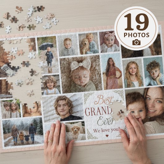 Puzzle 19 Photo Collage Meilleure grand-mère jamais