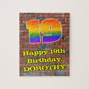 Puzzle 19e anniversaire : Arc-en-ciel amusant inspiré par