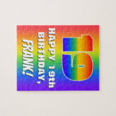 Puzzle 19e anniversaire : coloré, amusant Motif arc-en-ci (Horizontal)