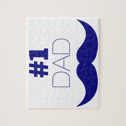 Puzzle #1 Papa Blue Mustache (Vertical)