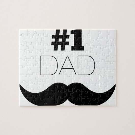 Puzzle #1 Papa Mustache noire - Numéro Un (Horizontal)