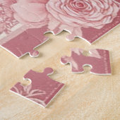 Puzzle 1st Valentine's Day Teddy Bear Bow Floral Motifs  (Côté)