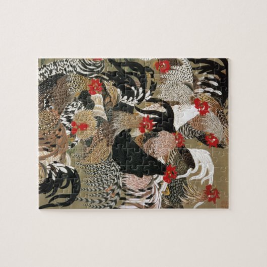 Puzzle 20. 群鶏図, troupeau de 若冲 des coqs, Jakuchu, art du (Horizontal)