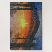 Puzzle 20"x30" - "Coucher de soleil sur la forêt e (Vertical)