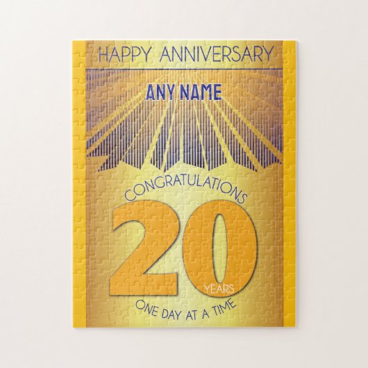 Puzzle 20 Year | AA 12 Step Anniversary Personalized (Vertical)