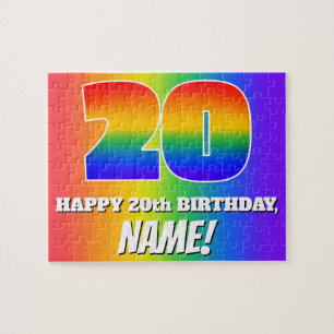 Puzzle 20e anniversaire — Motif Rainbow multicolore "20"