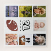 Puzzle 21st birthday 21 photo collage man guy white (Horizontal)