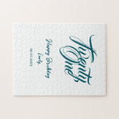Puzzle 21st birthday add name date year blue template thi (Horizontal)