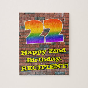 Puzzle 22e anniversaire : Arc-en-ciel amusant inspiré pa