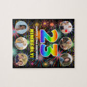 Puzzle 23e anniversaire : Arc en ciel amusant #, Nom pers (Horizontal)