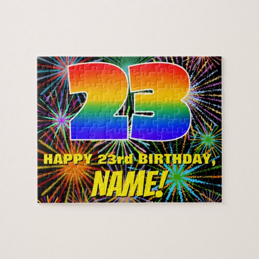 Puzzle 23e anniversaire : Feu d'artifice festif amusant e (Horizontal)