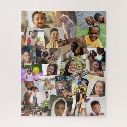 Puzzle 24 Haphazardly Overlapping Photos Collage Modèle (Vertical)