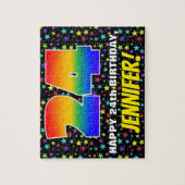 Puzzle 24e anniversaire — Amusant, Colorful Star Motif de (Vertical)