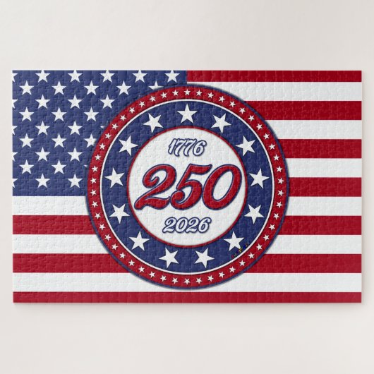 Puzzle 250e anniversaire d'Amérique avec le drapeau des É (Horizontal)