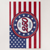 Puzzle 250e anniversaire d'Amérique avec le drapeau des É (Vertical)