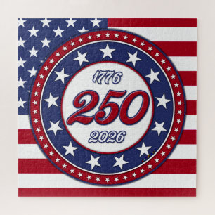 Puzzle 250e anniversaire d'Amérique avec le drapeau des É