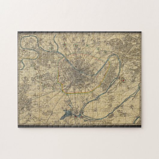 Puzzle 252 mapa antiguo de Paris (Horizontal)