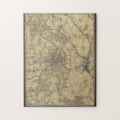 Puzzle 252 mapa antiguo de Paris (Vertical)