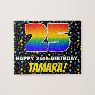 Puzzle 25e anniversaire — Amusant, Colorful Star Motif de