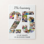 Puzzle 25e anniversaire Numéro 25 Collage photo<br><div class="desc">Puzzle photo personnalisé pour le 25e anniversaire. Le modèle photo est configuré pour que vous téléchargez vos photos pour former le numéro 25. Le modèle utilise un mélange de formats de carré de portrait et de paysage pour vous aider à trouver le meilleur endroit pour vos photos préférées. Tout le...</div>
