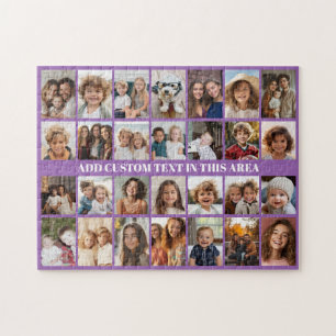 Puzzle 28 Grille de collage photo - 1 zone de texte Viole