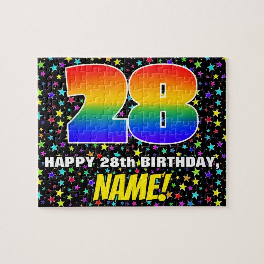 Puzzle 28e anniversaire — Amusant, Colorful Star Motif de (Horizontal)