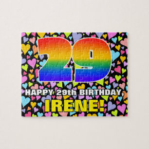 Puzzle 29e anniversaire — Formes de coeur amusantes et ai