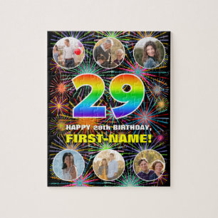 Puzzle 29e Anniversaire : Fun Rainbow #, Nom personnalisé