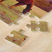 Puzzle 2 chevaux Brown dans un champ coloré (Côté)